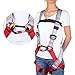 Oumers Kids' Climbing Harness, Full Body Harness, Safe Belts Guide Harness for Outward Band Expanding Training, Caving Rock Climbing Rappelling Equip, Safety Comfort (Medium Gray and Red)
