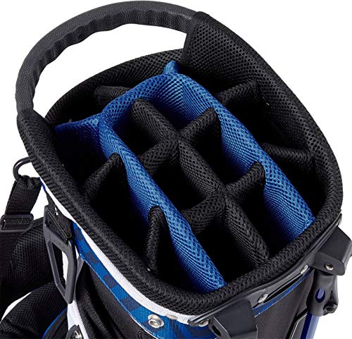 Maxfli 2019 Honors Plus Golf Stand Bag Lightweight 14-Way Top 3 Dividers w/Insulated Pocket & Cart Strap Channel (White/Blue)