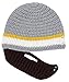 Boys Ski Wacky Beard Knit Winter Hat Beanie Grey
