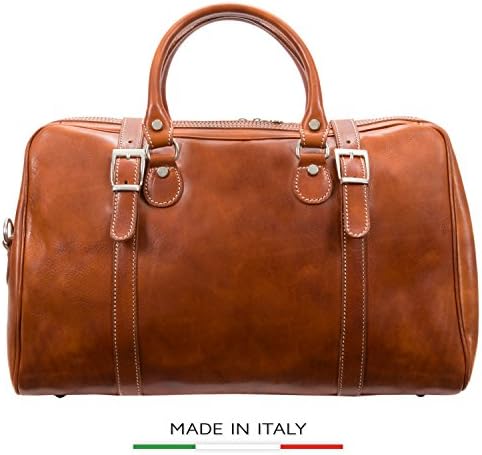 CUSTOM PERSONALIZED INITIALS ENGRAVING Alberto Bellucci Milano Milano Duffel Bag - Honey