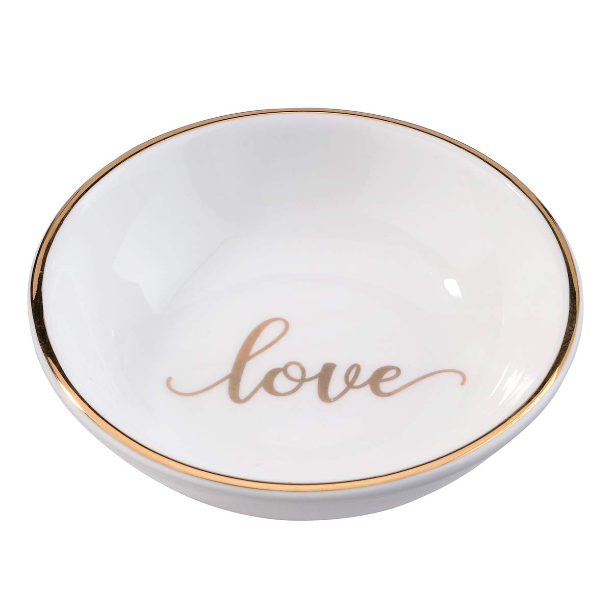 Lillian Rose RA105 LO Love Ring Dish, Measuring 3.5 x 3.5 inches, White