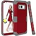 Galaxy S8 Plus Case, KAMII 3in1 [Shockproof] Drop-Protection Hard PC Soft Silicone Combo Hybrid Impact Defender Heavy Duty Full-Body Protective Case Cover for Galaxy S8 Plus (Dark Red+Grey)