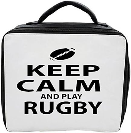 KEEP CALM AND PLAY RUGBY LUNCH BAG BOX PERFECT FOR SCHOOL AND NURSERY