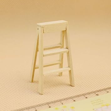 FidgetGear Mini Wooden Folding Ladder for 1:12 Doll House Garden Decor Kids Toy