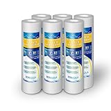 Ronaqua Sediment Water Filter Cartridge 10"x 2.5", Four Layers of Filtration, Removes Sand, Dirt, Silt, Rust, Made from Polypropylene (6 Pack, 5 Microns)