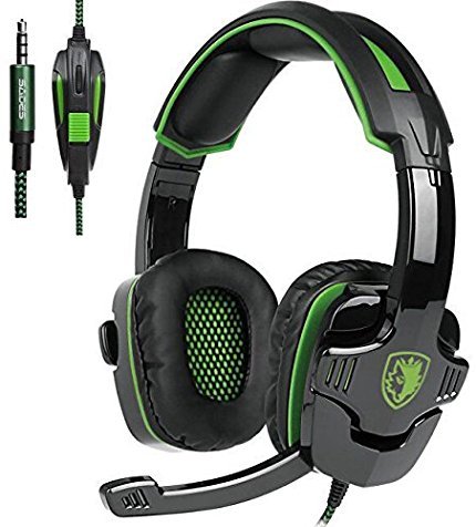 SADES SA930 Multi-Platform Stereo Pro Gaming Headset Over Ear Headphones with Mic Volume-Control for PS4 Xbox One PC Mac Tablets Ipad Ipod Android MP3 MP4 (Green)