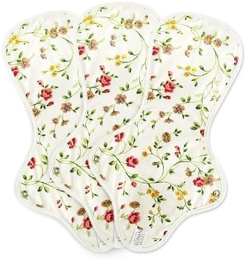 Organic Cotton Menstruation Pads / Sanitary Napkin Maxi Night 3pcs (Erin Flower)