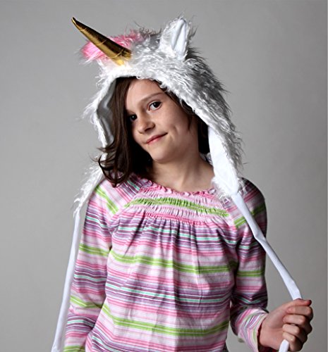 Plush White Soft Fuzzy Unicorn Child Hat