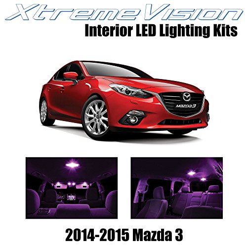 XtremeVision Mazda 3 2014+ (6 Pieces) Pink Premium Interior LED Kit Package + Installation Tool