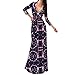 YJWAN Ladies Sexy 3/4 Sleeve Deep V Neck High Waist Floor Length Evening Dress
