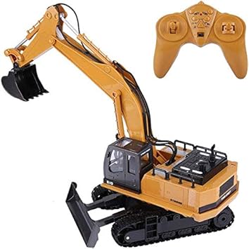 RC Tecnic Excavadora Teledirigido RC 1:16 Profesional 11 Canales 2.4Ghz | Efectos de Luces y Sonido | Camiones Construcción Excavadoras Radiocontrol a Batería: Amazon.es: Juguetes y juegos