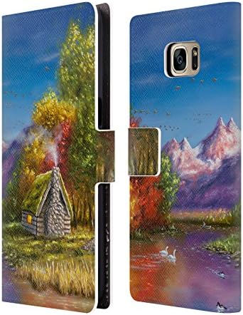 Official Chuck Black Autumn's Perfection Cabin Leather Book Wallet Case Cover For Samsung Galaxy S7 edge