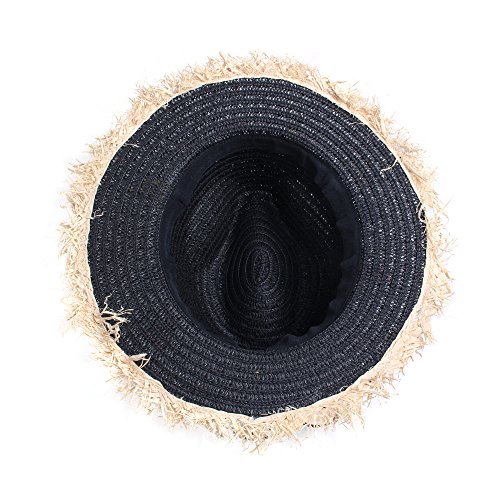 Vankerful Colorful Tassels Women's Straw Hat Wide Brim Beach Summer Sun Hat - Image 7