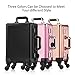 Ovonni Small LED Makeup Train Case, Lighted Rolling Travel Portable Cosmetic Organizer Box with Mirror and 4 Detachable Wheels, Professional Artist Trolley Studio Free Standing Workstation, Black