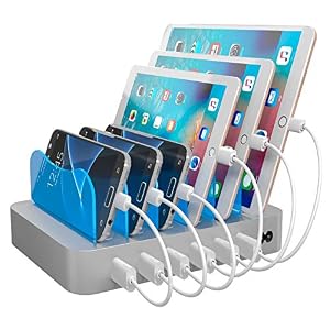 Hercules-Tuff-Charging-Station-for-Multiple-Devices-6-Short-Mixed-Cables-Included-for-Cell-Phones-Smart-Phones-Tablets-and-Other-Electronics-Multi-Charger-Organizer-Docking-Station