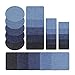 25 pcs Iron on Denim Patches for Jeans Knee Patch Denim Clothing Jeans No-Sew Shades Clothing Repair Kit, Assorted Color and Size (Different Sizes)