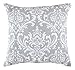 TreeWool Damask Accent Spring Summer 22x22 Set of 2 Decorative Throw Pillow Covers 100% Cotton Home Decor Pillowcases for Sofa Couch (Silver Gray)