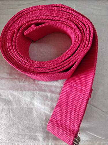 Durable Handwoven Cotton Yoga/Exercise Strap or belt for stretching, general fitness, flexibility, yoga, physical therapy - Pink