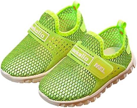 Derix Boys and Girls Water Shoes Breathable Mesh Slip-on Sneakers for Running Walking Pool Beach (Toddler/Little Kid/Big Kid),0001,green,32