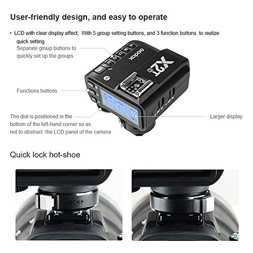 Godox X2T-F TTL Déclencheurs à Distance pour Fuji Fujifilm Caméra,2,4G Sans Fil 1/8000s HSS,Connexion Bluetooth,5 Boutons de Groupe Distincts et 3 Boutons de Fonction,Peut Réaliser être Réglage Rapide - Image 5