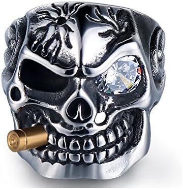 HanTian Anti-allergic domineering diamond-studded stainless steel ring Rock-loving punk-man's ring (8)