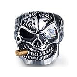 HanTian Anti-allergic domineering diamond-studded stainless steel ring Rock-loving punk-man's ring