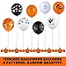 Halloween Balloons Decorations - 100 Pieces 12 Inches Pumpkin Bat Specter Spider Web Latex Balloons with a Air Pump for Halloween Party Supplies