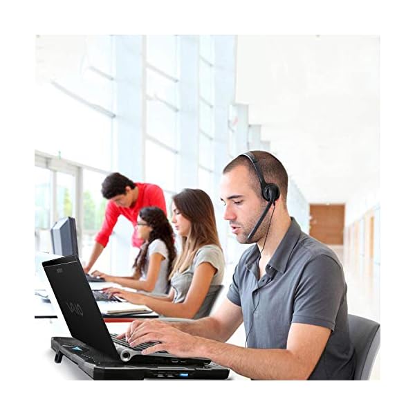 TECKNET-Laptop-and-Notebook-Cooling-Pad-With-5-Fans-at-1500-RPM-and-Blue-LED-Laptop-Cooler-fits-12-17 TECKNET Laptop Cooling Pads,Notebook Cooling Chill Mat With 5 Fans,Speed Adjustable,Extra USB Ports, Adustable Height…