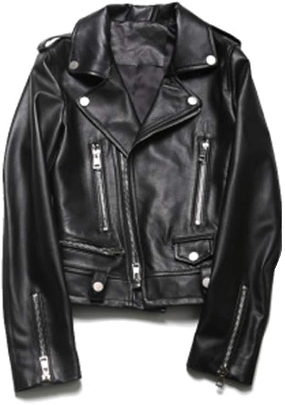 Amazon レザージャケット レディース 本革 革ジャン ラムレザー シープスキン ライダースジャケット レザーコート アウター ライダース 黒 春 夏 秋 冬 ママ 軽て柔らかい コート ジャケット 通販
