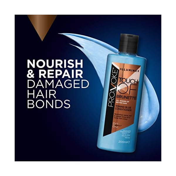 PROVOKE-Blue-Toning-Shampoo-and-Conditioner-Duo-Pack-NO-ORANGE-BRASSY-TONES-for-natural-coloured-or-highlighted-brunettes PROVOKE Blue Toning Sulphate-Free Shampoo and Conditioner Duo 200ml, Pack No Red & Orange Brassy Tones For Brunettes…