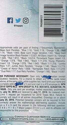 2019 Topps MLS Soccer Unopened Blaster Box of Packs with One GUARANTEED JUMBO RELIC or DUAL RELIC Card Per Box - Thumbnail 4