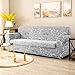 TIKAMI Stretch Printed Sofa Slipcover 2-Piece Couch Cushion Cover Washable Spandex Furniture Protector (Medium, RetroGrey)
