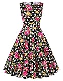 Belle Poque Sleeveless Cotton Vintage Swing Dress Classic Plaid BP02