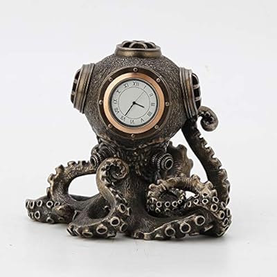 Veronese Design 5.2 Inch Steampunk Octopus Diving Bell Clock Men's Gift Cold Cast Bronzed Resin Statue 51A%2Bb3qIzsL