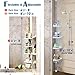 Alice Constant Tension Shower Caddy Pole, Commecial Grade Rustproof Corner Rack - Ivory