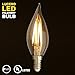 Lucero Decorative LED Filament Light Bulb - C32 Bent Flame Tip - 4W (40 Watt Incandescent Equivalent) - E12 Candelabra Base Screw - Dimmable UL Listed
