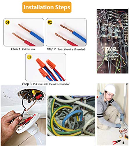 VIGRUE 113PCS Electrical Wire Connectors Screw Terminals,with Spring Insert Twist Nuts Caps Connection Assortment Set