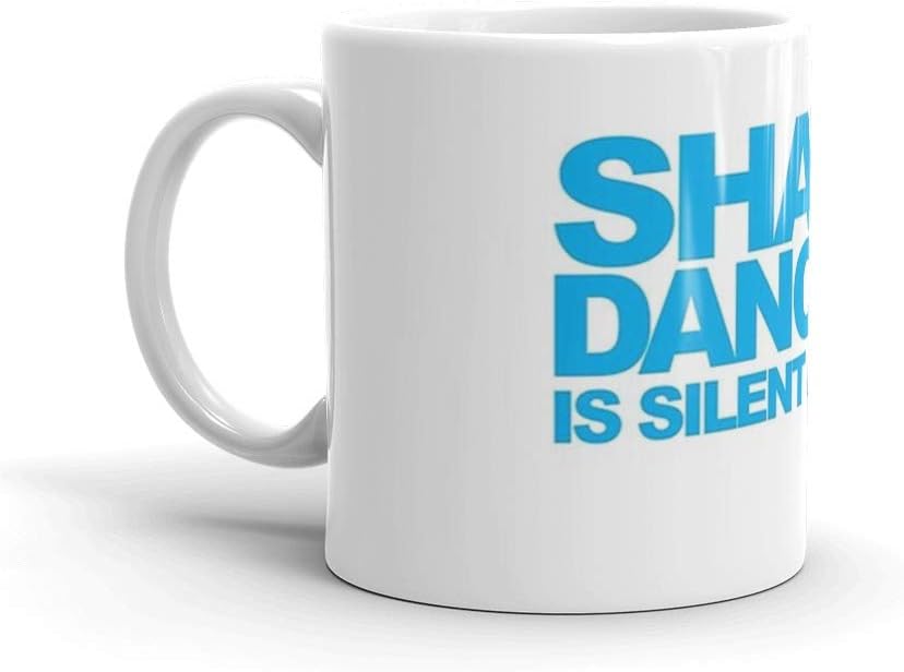 Dancing Sharks - Shark Dancing is silent poetry Mug 11 Oz White Ceramic