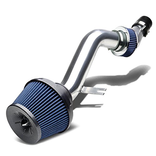Aluminum Cold Air Intake System+Bypass Valve Filter for Hyundai Tiburon V6 (6.5"H Rubber Top Blue Filter)