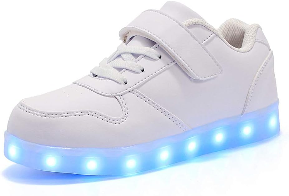 Wildfire Vine Unisex Kids USB Charging LED Color Light Shoes Low-Top Outdoor Sport Flashing Fashion Gymnastics Sneaker Birthday for Boys Girls