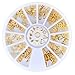 Indexu Golden Rivet 3D Nail Decoration DIY Mixed Shaped Nail Art Decals Tips