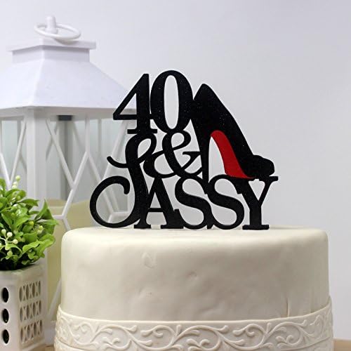 All About Details 40 &amp; Sassy Cake Topper (Black)