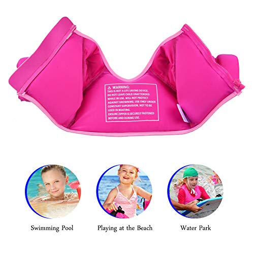 Swimming Jacket for Kids Child Girls Swim Vest Flotation Device Buoyancy Toddler Beautiful Mermaid Pattern Suitable for Girls, 20-33lbs (S) Pink - Thumbnail 5