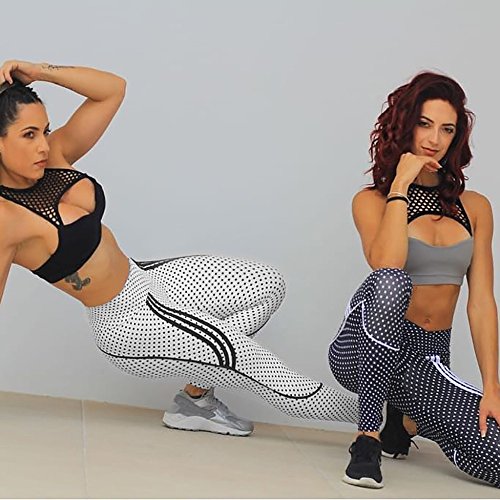 Women's Yoga Pants Dot Exercises Leggings Fitness Sports Running Pants Women's Pants Casual Pants spandex yoga pants Riding Bicycle Leggings (M, Black)