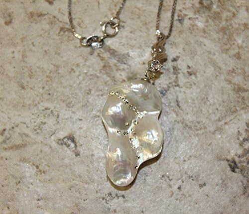 Crystal Encrusted White Freshwater Mabé Pearl Pendant SKU: 3BASS1773SG