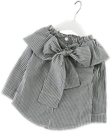 Colorful Childhood Little Girls Plaid Blouse Kids Long Sleeve Peter Pan Collar Shirt Spring Autumn Tops Black Size 7-8T