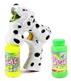 Dalmatian Dog Battery Operated Toy Bubble Blowing Gun w/ 2 Bottles of Bubble Liquid, Batteries