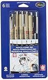 Sakura 50201 6-Piece Pigma Manga Comic Pro Drawing Kit