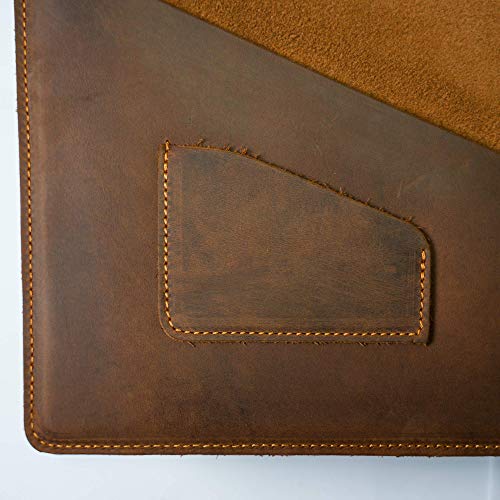 Personalized Portfolio - Handcrafted Leather Portfolio, Monogrammed Rustic Heavy Duty Cow Hide Legal Pad Folio - Marshall