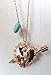 2 Broke Girls Genuine Turquoise Gem Gold Parrot Pendant NECKLACE Set